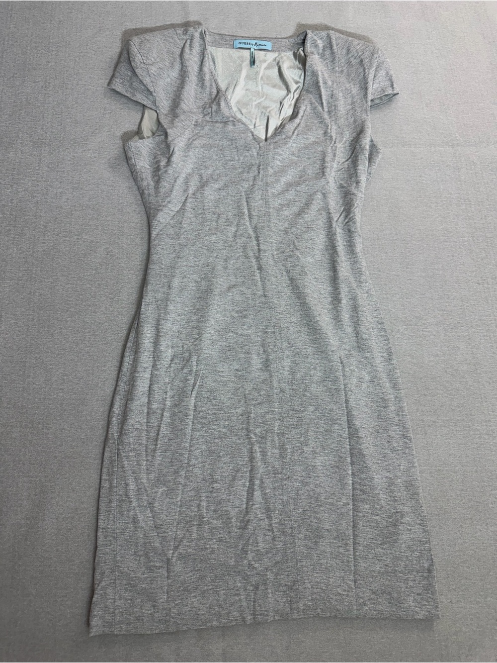 Guess by Marciano Gray Cap Sleeve V-Neck Mini Dress Size S